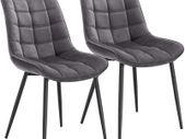 _Set of 2 Dining Room Chairs, Kitchen Chairs, Upholstered Chairs, Living Room Chairs with Back Rest, Velvet Seat, Metal Legs