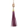 Boho Style. Leather Long Tassel Necklace with Natural Stone Image 2