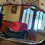 Vintage Art Deco Frameless Oval Bevelled Mirror 69x40cm Image 2