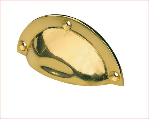 Essentials Shell Drawer Pull 90mm Polished Brass (12211)