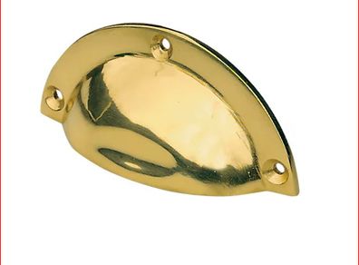 Essentials Shell Drawer Pull 90mm Polished Brass (12211)
