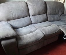 3-Seater Electric Reclining Sofa  Grey Fabric  Excellent Condition
