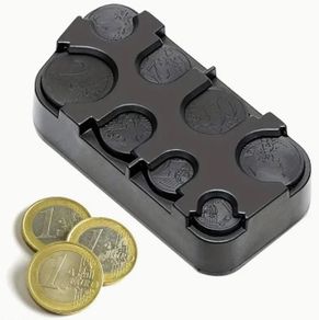 Compact Plastic Storage Euro Coins Box. Perfect gift.