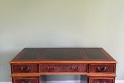 Solid wood Executive Pedestal Desk with Leather Top