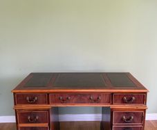 Solid wood Executive Pedestal Desk with Leather Top