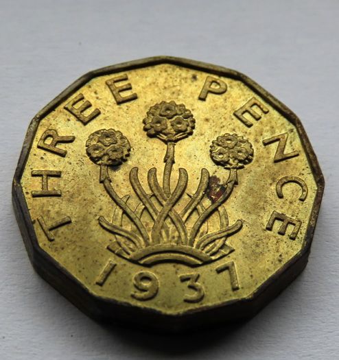 1937 3D George VI Three 3 Pence