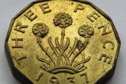 1937 3D George VI Three 3 Pence