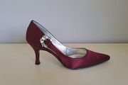 BARIANO Raspberry Satin High Heel Shoe Size 4