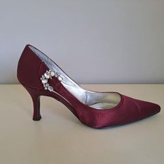 BARIANO Raspberry Satin High Heel Shoe Size 4
