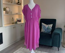 Ladies Pink & White Polka Dot Dress