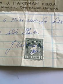 Vintage Irish Dha Pingin Stamp