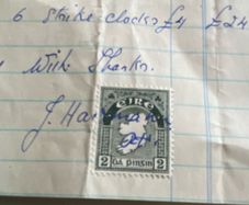 Vintage Irish Dha Pingin Stamp