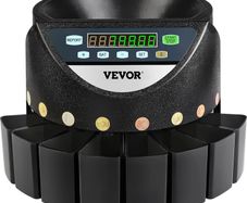 Euro Coin Counter Sorter 500-1000 Coins Electronic Automatic EUR Coin Counting Machine 300 Coins Per Minute with 8 Coin Drawers for School Shop Bank
