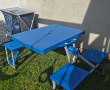 Folding Camping Picnic Table with 4 Seats Portable Suitcase Style