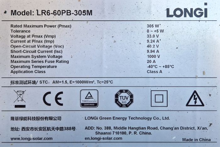4 x 305W LONGi Solar Panels (All-Black)