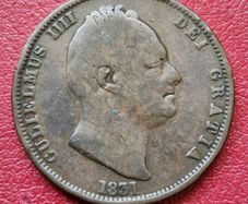 1831 William llll Half penny coin