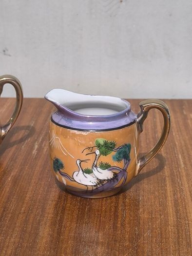 Title: Vintage Japanese Lusterware Coffee & Tea Set (18-Piece)