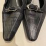 Low heel black leather suede designer women shoes size 6 Image 8