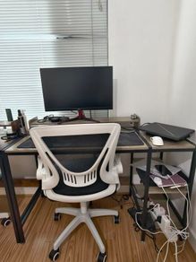 Office desk setup + monitor