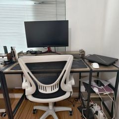 Office desk setup + monitor