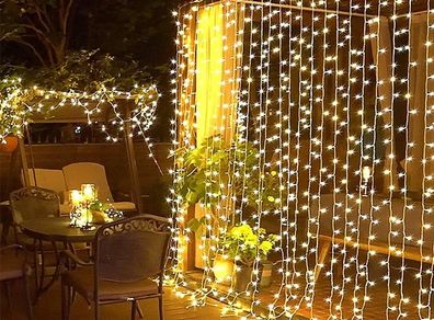 3M LED Curtain String Lights Fairy Decoration USB Holiday Garland Lamp 8 Mode For Home Garden Christmas Party New Year Wedding