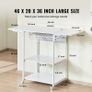 Heat Press Table 3Tier Movable Heat Press Stand Foldable with Wheels Brown Image 2