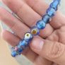 Vintage African Style Eyes Glass bead Necklace 22 inches Image 4