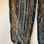 Silk Velvet Devore Striped Scarf Burnout Evening Shawl Wrap Gold Green Black Image 2