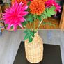Wicker vase and faux flowers Image 3