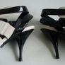 Karen Millen Designer White Black Strappy Heels Sandals Image 10