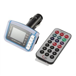 New Car FM MP3 Transmitter With Micro USB TF Slot Card Remote Control Cable #380