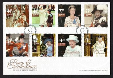 2015 Isle of Man Pomp & Circumstance The Reign of HM Queen Elizabeth II Commemorative Stamps First Day Cover (FDC)