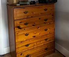 Solid Pine High Chest of Drawers