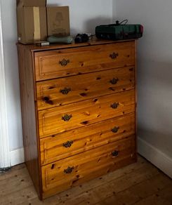 Solid Pine High Chest of Drawers