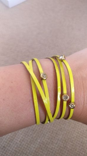 Yellow Real Leather Bracelet