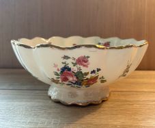 Vintage Staffordshire Floral Footed Fruit Bowl