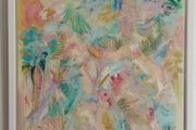 Large Original Abstract Painting Contemporary Art Modern Irish abstract art Framed Warm Botanical Art