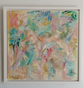 Large Original Abstract Painting Contemporary Art Modern Irish abstract art Framed Warm Botanical Art