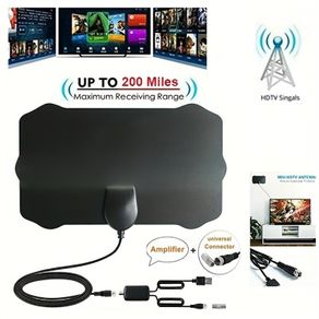 4K High Gain HD TV DTV Box Digital TV Antenna EU Plug 5000 Miles Booster Active Indoor Aerial HD Flat Design
