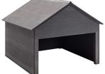 Lawn Mower Garage Grey 80x80x70 cm WPC