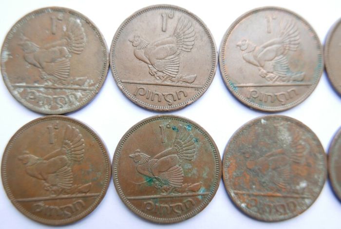Vintage- Ireland, 1 Pingin Bronze Coins