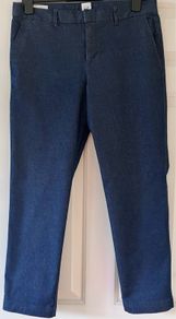 Ladies Navy Cotton Mix Ankle Length Trousers by Gap