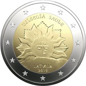 Latvia 2 Euro Commemorative Coin 2019 - The Rising Sun. Uncirculated.