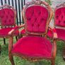 Burr walnut vintage dining table and 6 chairs Image 4