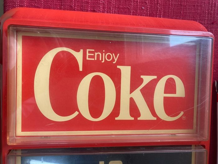 Coca Cola Clock upgraded to quartz movement 53.5 x 33.5 cm