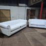 Hampton White 3+2 Chesterfield Fabric Sofa Set Image 2