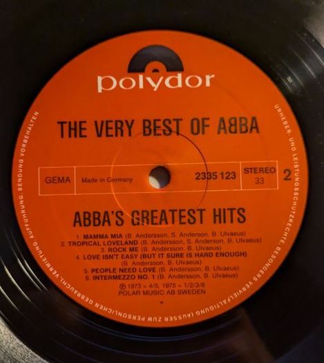 LP The Very Best of ABBA, Polydor 2xLP, Germany press, 1976.