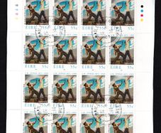 2009 Ireland Death Centenary of John Millington Synge Stamp Sheetlet Plate 1B1B1B1B  Fine CDS Used with Dublin cancel of 24th May 2009 (First day of issue)