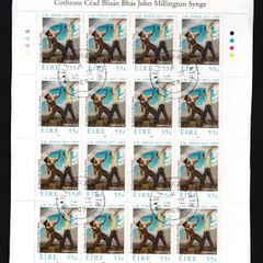 2009 Ireland Death Centenary of John Millington Synge Stamp Sheetlet Plate 1B1B1B1B  Fine CDS Used with Dublin cancel of 24th May 2009 (First day of issue)