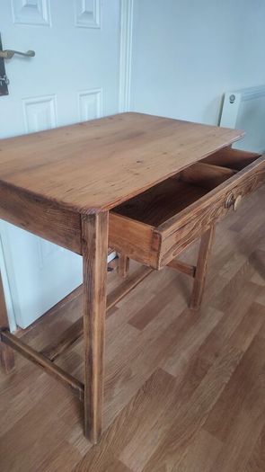 Antique Irish Pine Table Victorian Scullery or Writing Table  Rustic Farmhouse